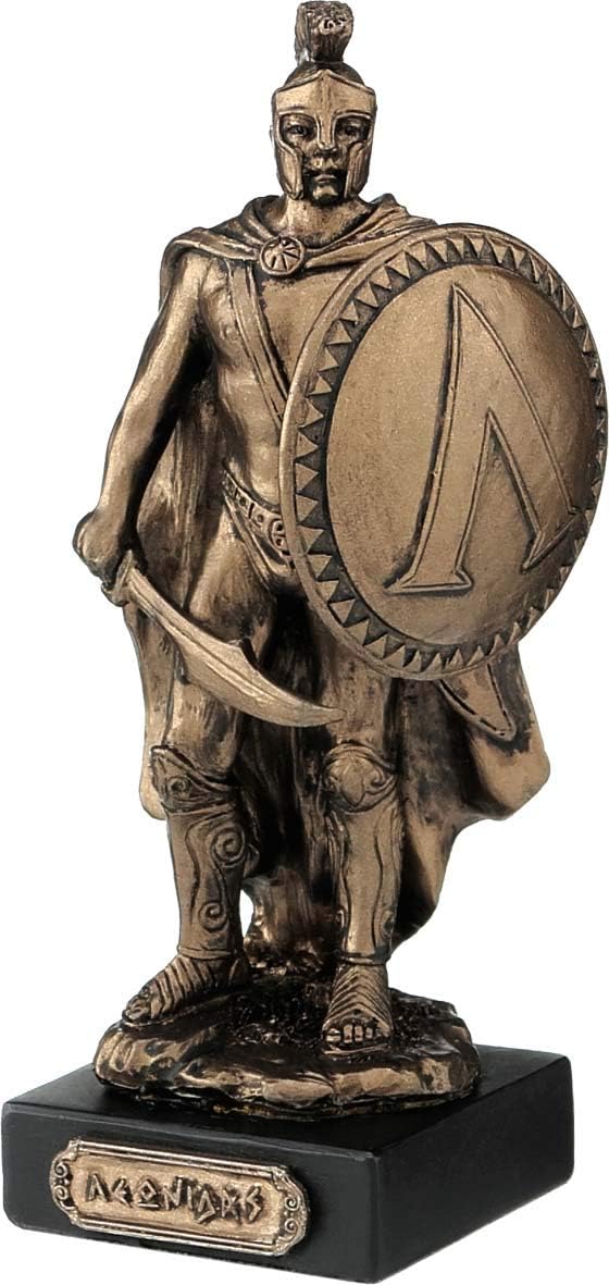 Leonidas – Król Sparty z Kopisem i Tarczą Lakedajmonu (mała statuetka)